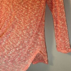 Women’s Cozy Top Size XS Open Knit Long Sleeve Peach Comfy Casual Stretch Lounge